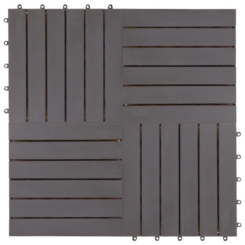 vidaXL Decking Tiles 30 pcs Grey Wash 30x30 cm Solid Acacia Wood