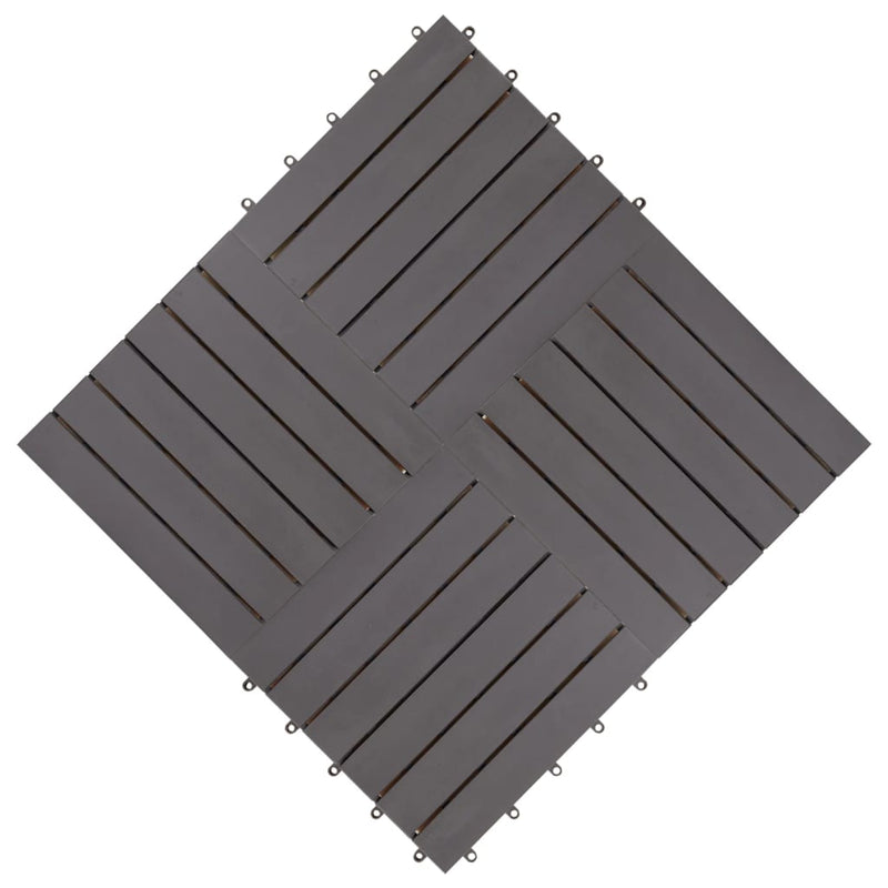 vidaXL Decking Tiles 30 pcs Grey Wash 30x30 cm Solid Acacia Wood