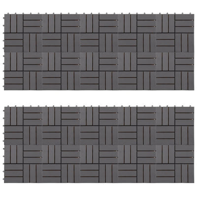 vidaXL Decking Tiles 20 pcs Grey Wash 30x30 cm Solid Acacia Wood