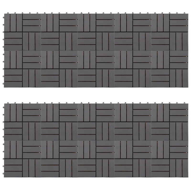 vidaXL Decking Tiles 20 pcs Grey Wash 30x30 cm Solid Acacia Wood