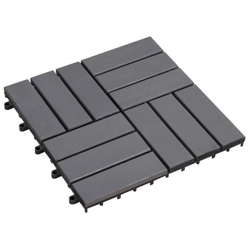 vidaXL Decking Tiles 20 pcs Grey Wash 30x30 cm Solid Acacia Wood