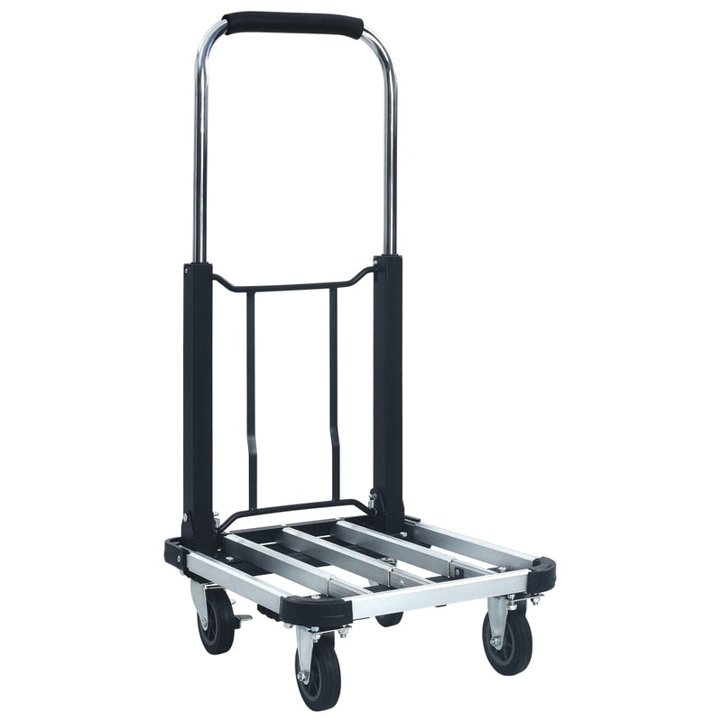 vidaXL Foldable Transport Trolley 150 kg Aluminium Silver