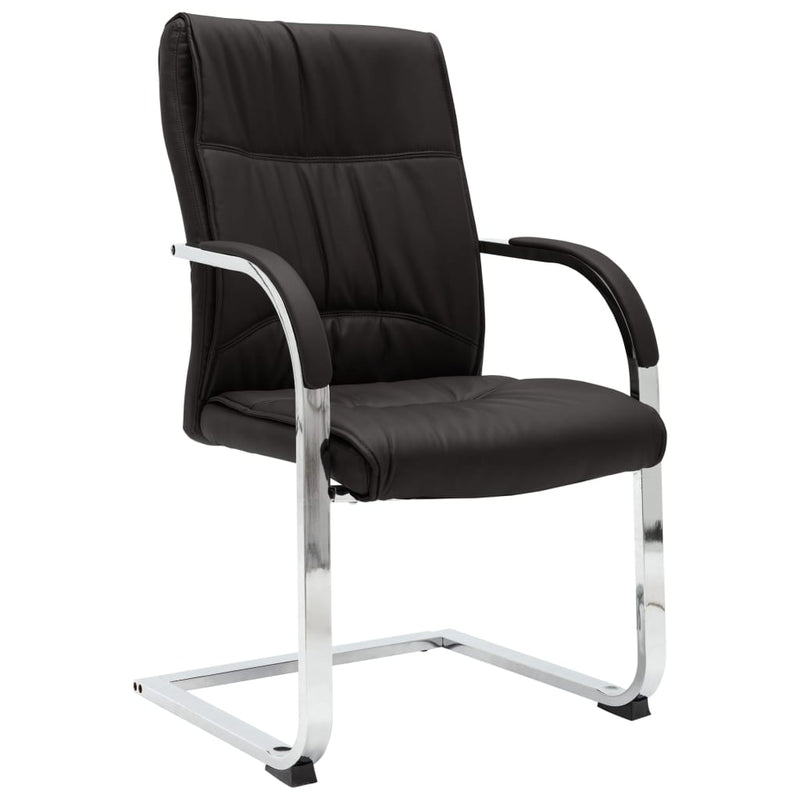 vidaXL Cantilever Office Chair Black Faux Leather