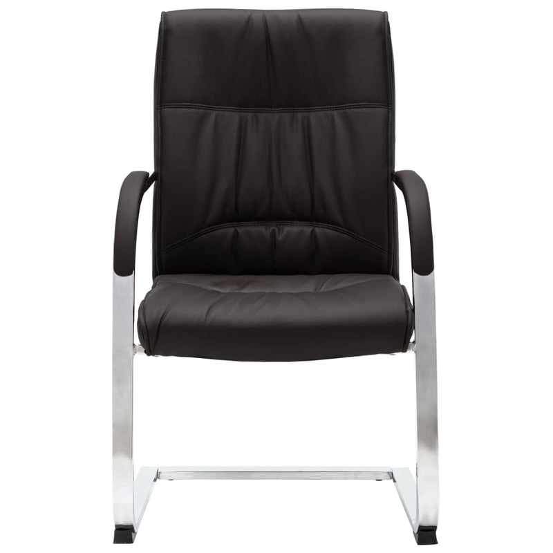 vidaXL Cantilever Office Chair Black Faux Leather