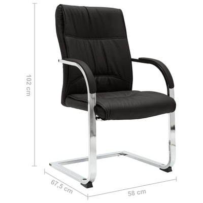 vidaXL Cantilever Office Chair Black Faux Leather