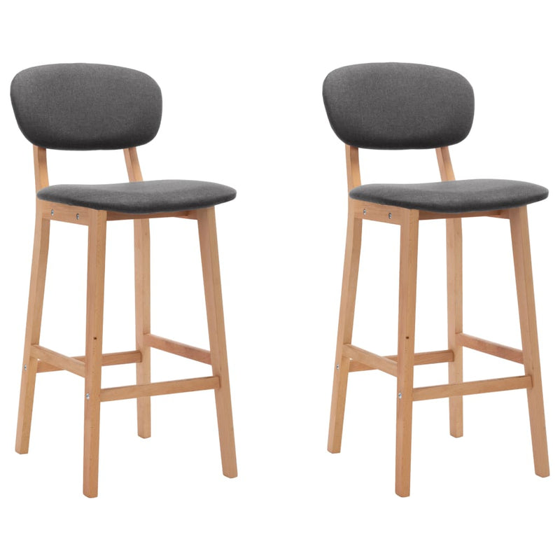 vidaXL Bar Stools 2 pcs Black Fabric