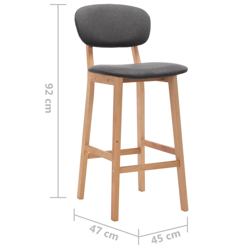 vidaXL Bar Stools 2 pcs Black Fabric