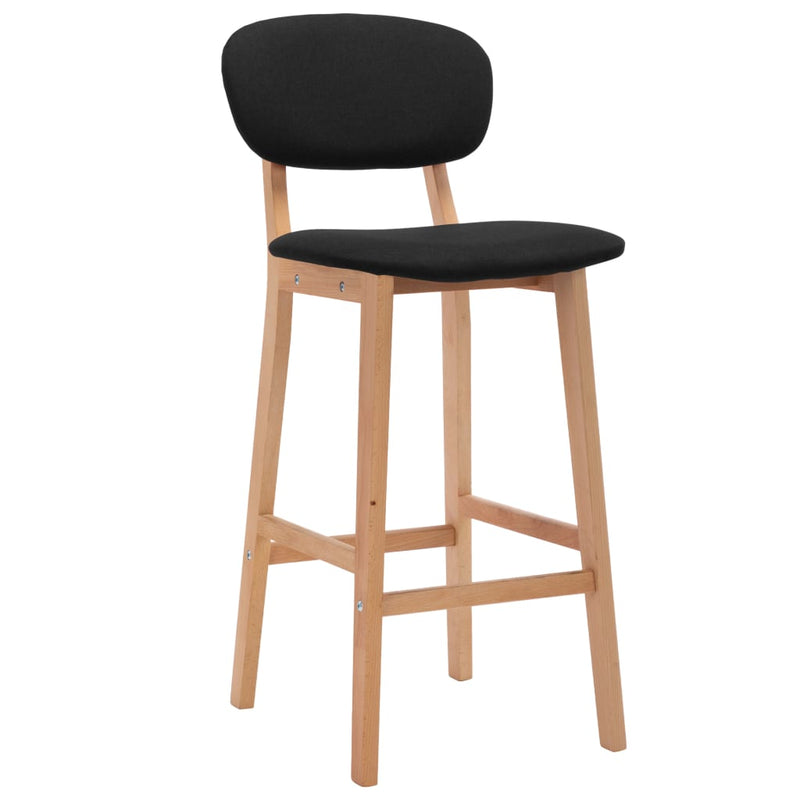 vidaXL Bar Stools 2 pcs Black Fabric