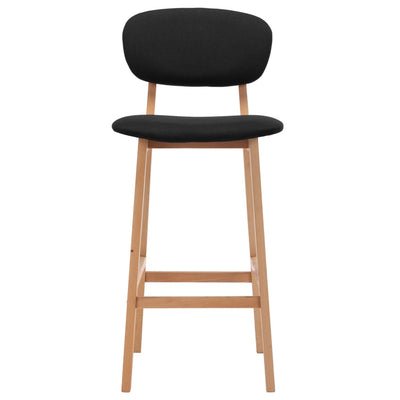 vidaXL Bar Stools 2 pcs Black Fabric