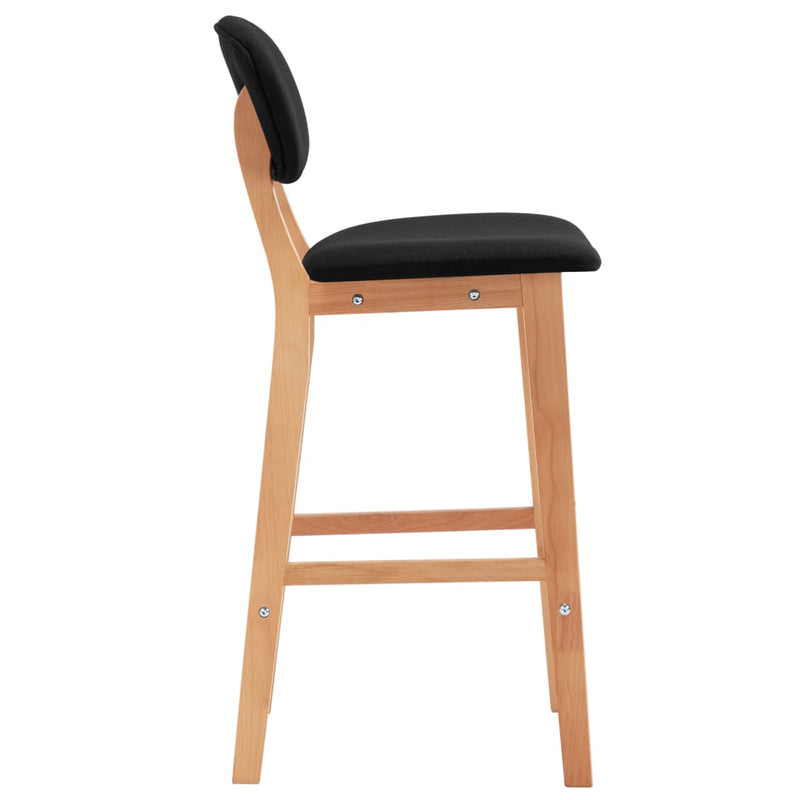 vidaXL Bar Stools 2 pcs Black Fabric