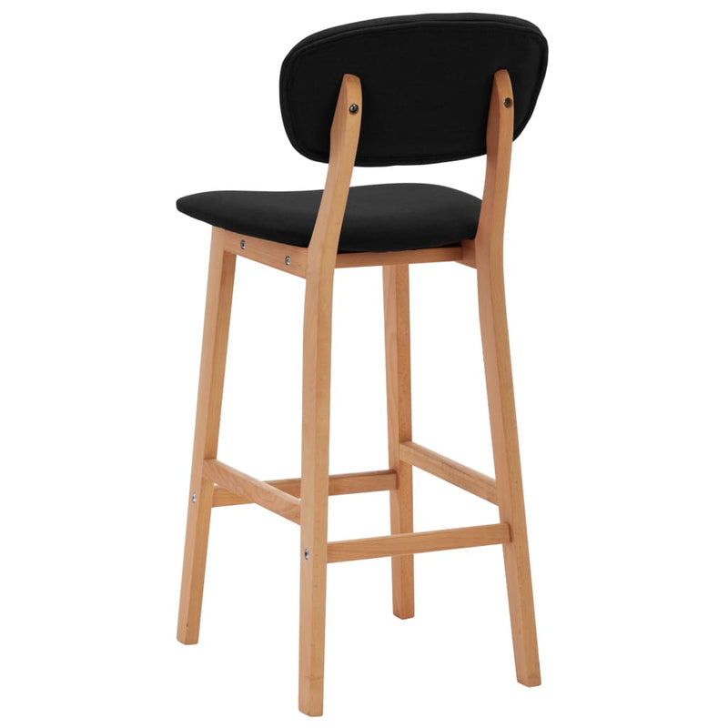 vidaXL Bar Stools 2 pcs Black Fabric