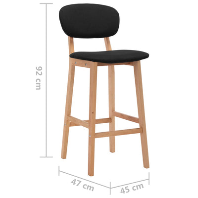 vidaXL Bar Stools 2 pcs Black Fabric