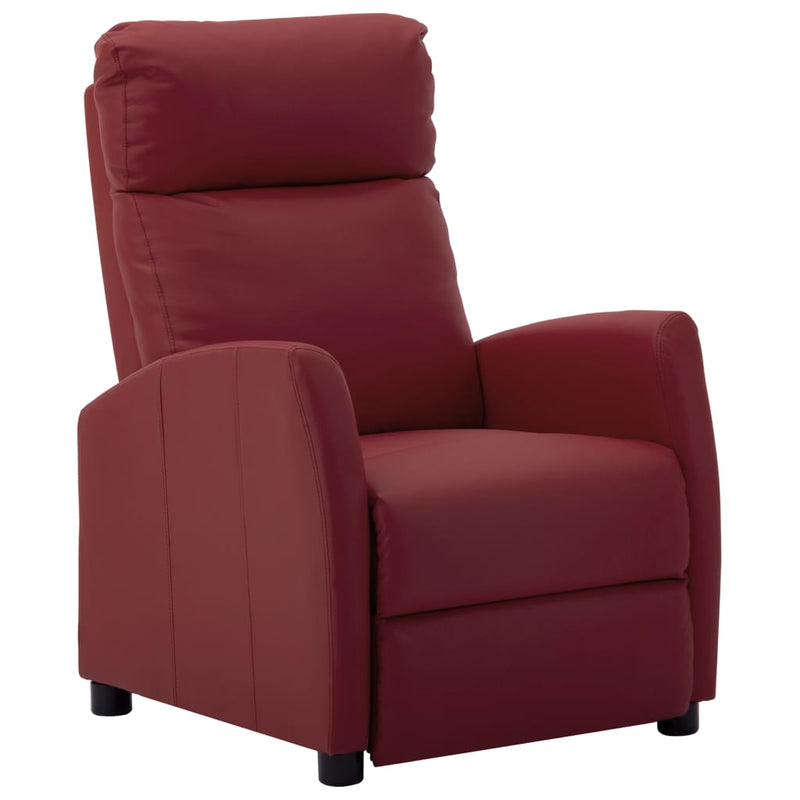 vidaXL Reclining Chair Wine Red Faux Leather