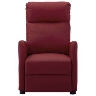 vidaXL Reclining Chair Wine Red Faux Leather