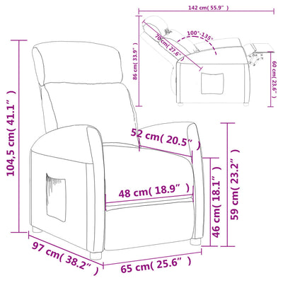 vidaXL Reclining Chair Wine Red Faux Leather