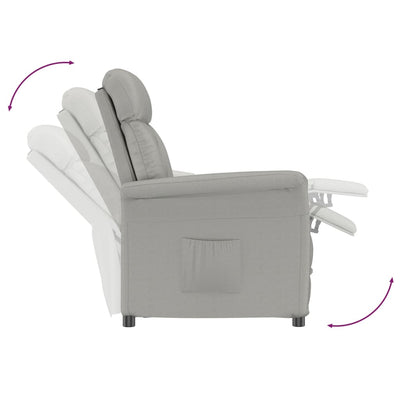 vidaXL Recliner Chair Cream Faux Suede Leather