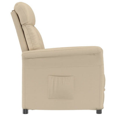vidaXL Recliner Chair Cream Faux Suede Leather