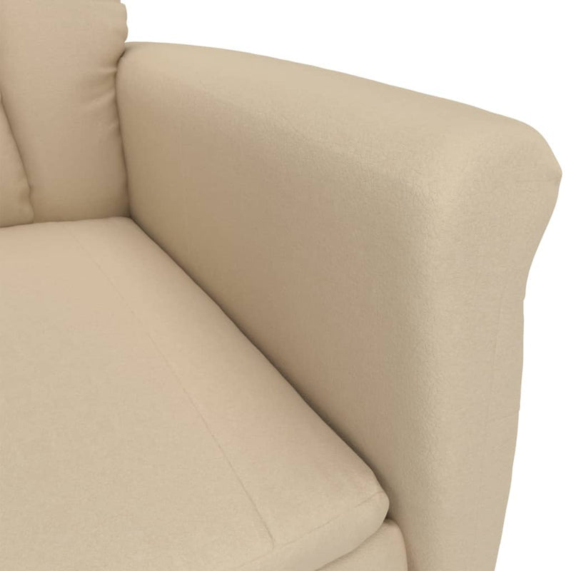vidaXL Recliner Chair Cream Faux Suede Leather