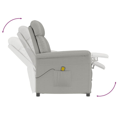 vidaXL Massage Chair Cream Faux Suede Leather
