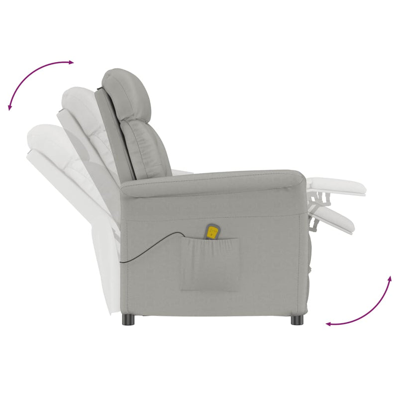 vidaXL Massage Chair Cream Faux Suede Leather