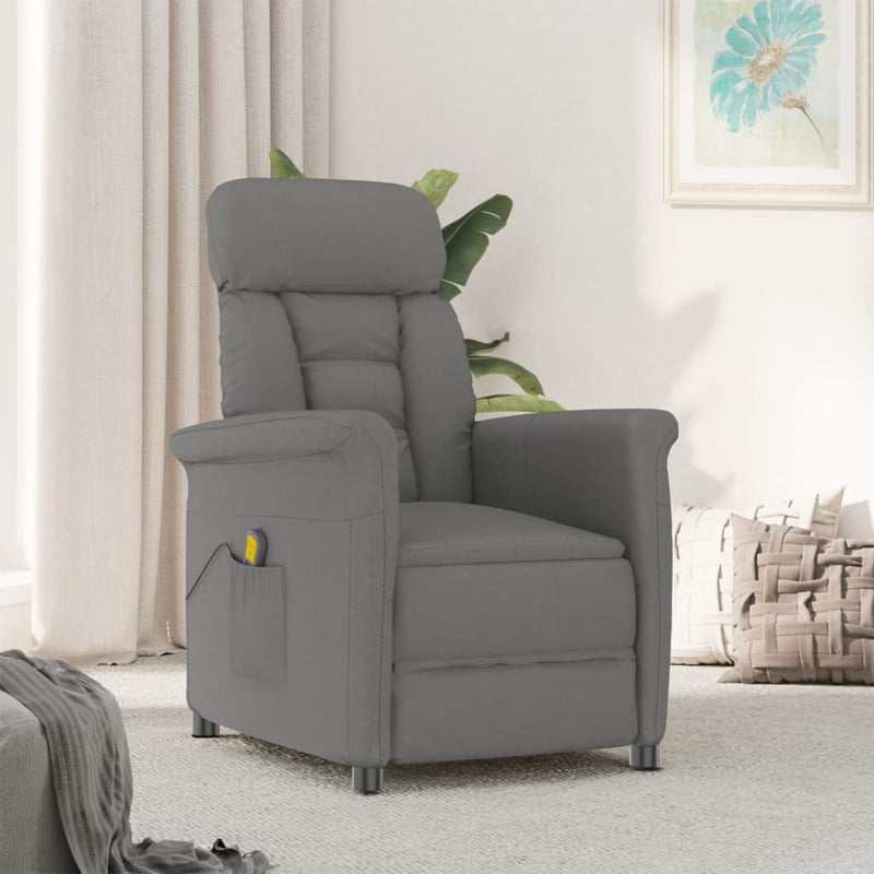 vidaXL Massage Chair Cream Faux Suede Leather