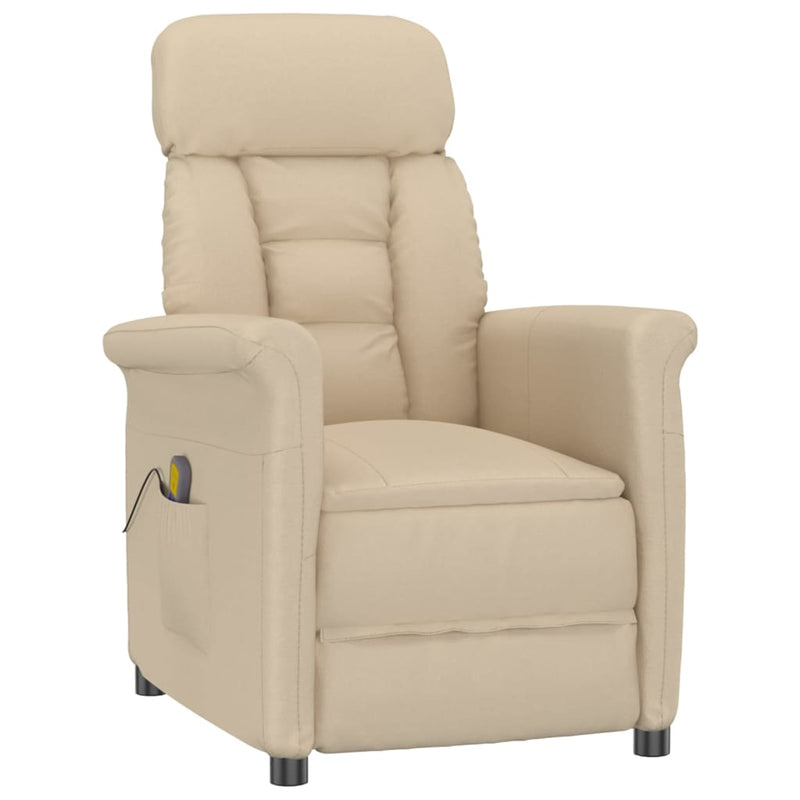 vidaXL Massage Chair Cream Faux Suede Leather