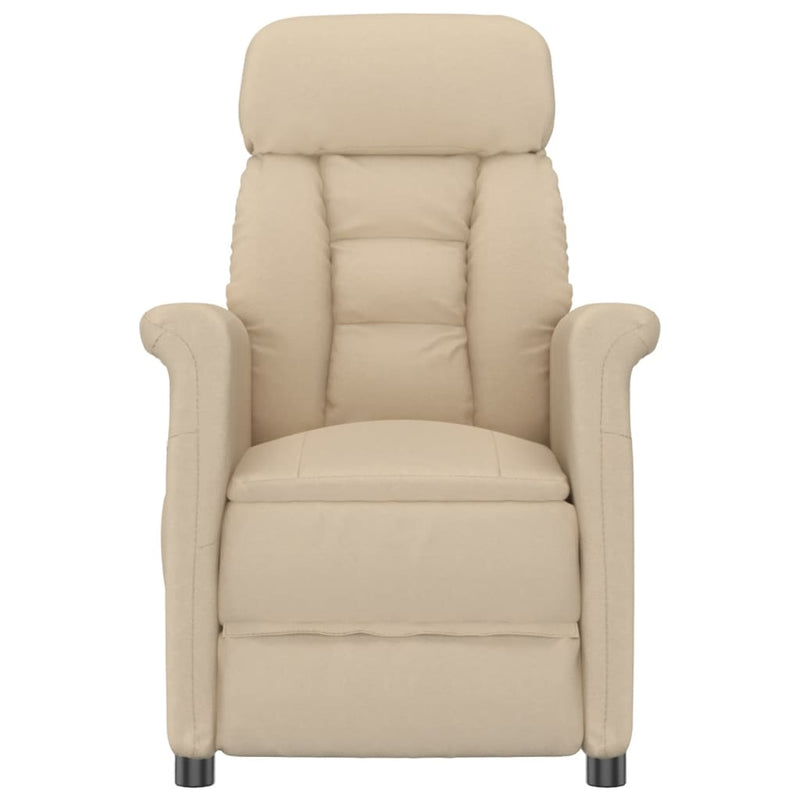 vidaXL Massage Chair Cream Faux Suede Leather