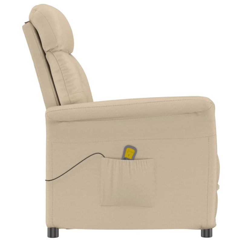 vidaXL Massage Chair Cream Faux Suede Leather