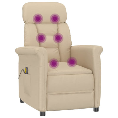 vidaXL Massage Chair Cream Faux Suede Leather