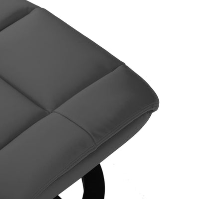 vidaXL Recliner Chair with Footstool Black Faux Leather and Bentwood