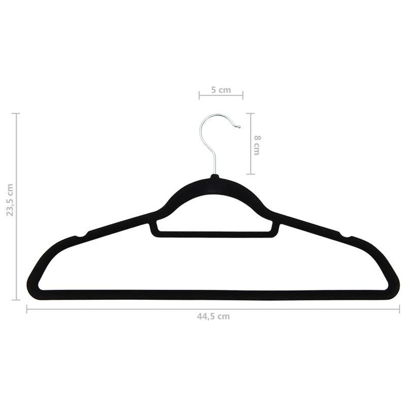 vidaXL 50 pcs Clothes Hanger Set Anti-slip Black Velvet