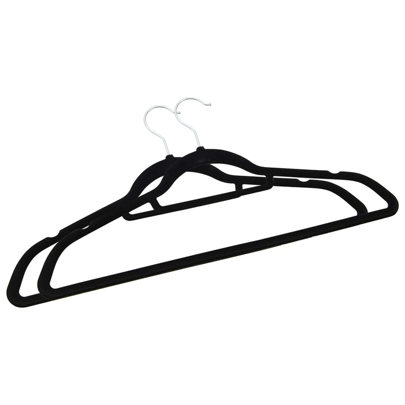 vidaXL 50 pcs Clothes Hanger Set Anti-slip Black Velvet