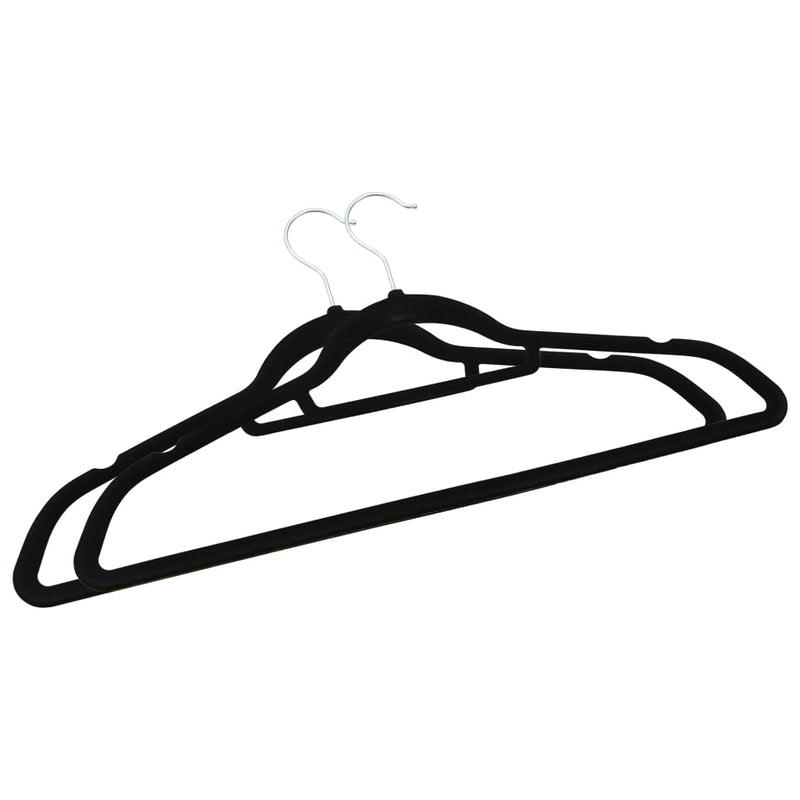 vidaXL 50 pcs Clothes Hanger Set Anti-slip Black Velvet