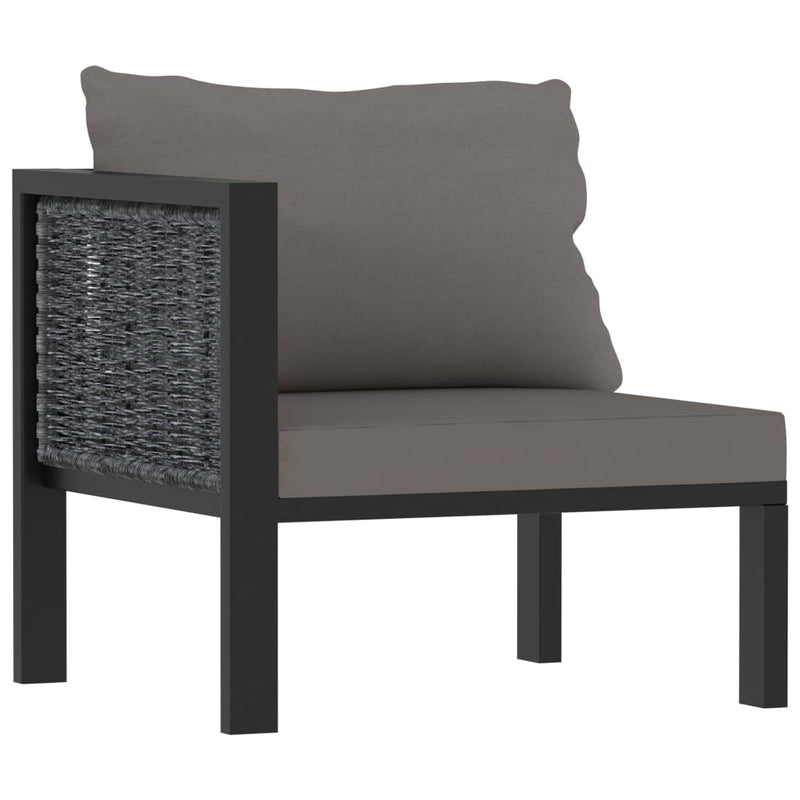 vidaXL 2-Seater Sofa with Cushions Anthracite Poly Rattan