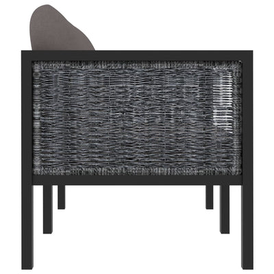 vidaXL 2-Seater Sofa with Cushions Anthracite Poly Rattan