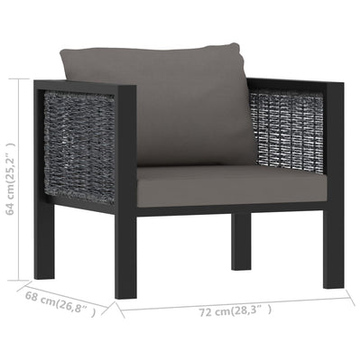 vidaXL 7 Piece Garden Lounge Set with Cushions Poly Rattan Anthracite