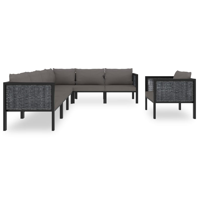 vidaXL 7 Piece Garden Lounge Set with Cushions Poly Rattan Anthracite
