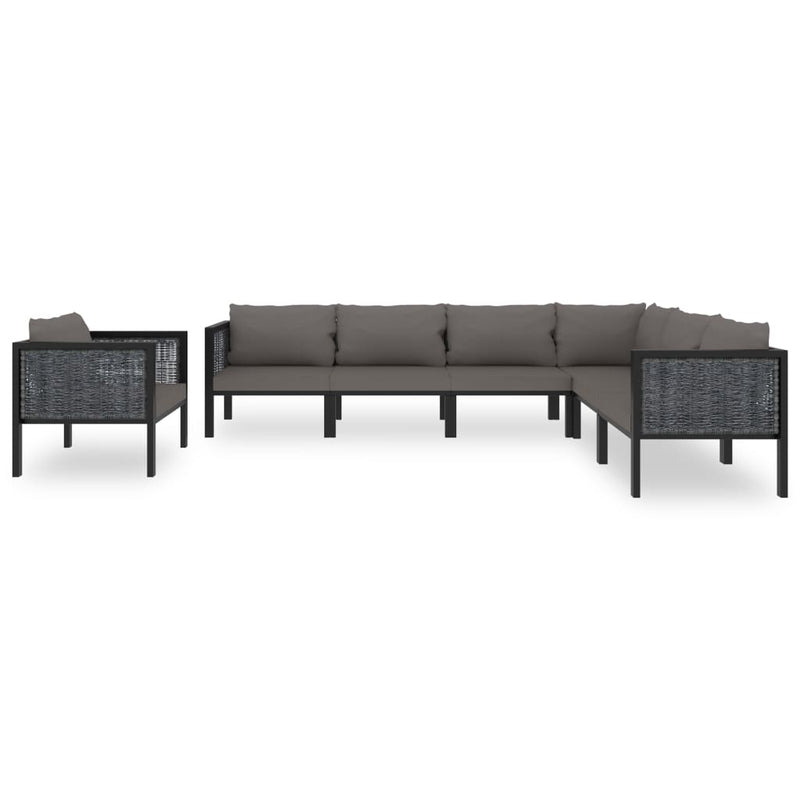 vidaXL 7 Piece Garden Lounge Set with Cushions Poly Rattan Anthracite