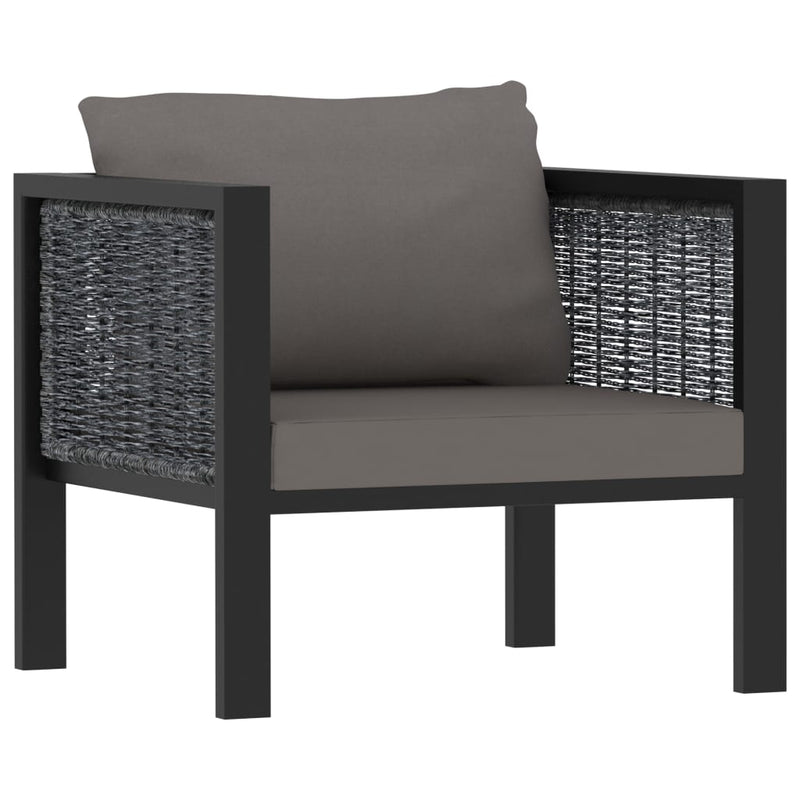 vidaXL 7 Piece Garden Lounge Set with Cushions Poly Rattan Anthracite