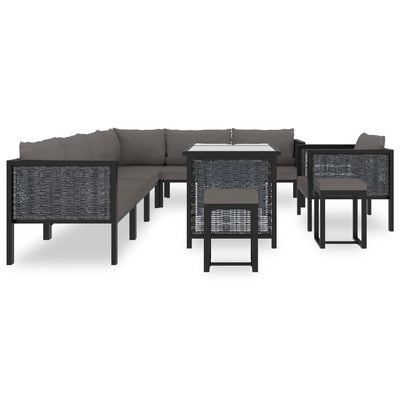 vidaXL 8 Piece Garden Lounge Set with Cushions Poly Rattan Anthracite