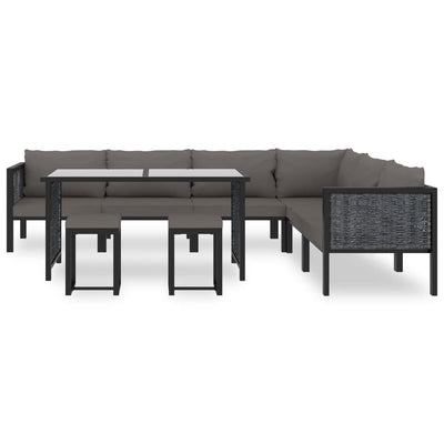 vidaXL 8 Piece Garden Lounge Set with Cushions Poly Rattan Anthracite