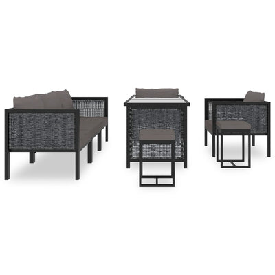 vidaXL 8 Piece Garden Lounge Set with Cushions Poly Rattan Anthracite