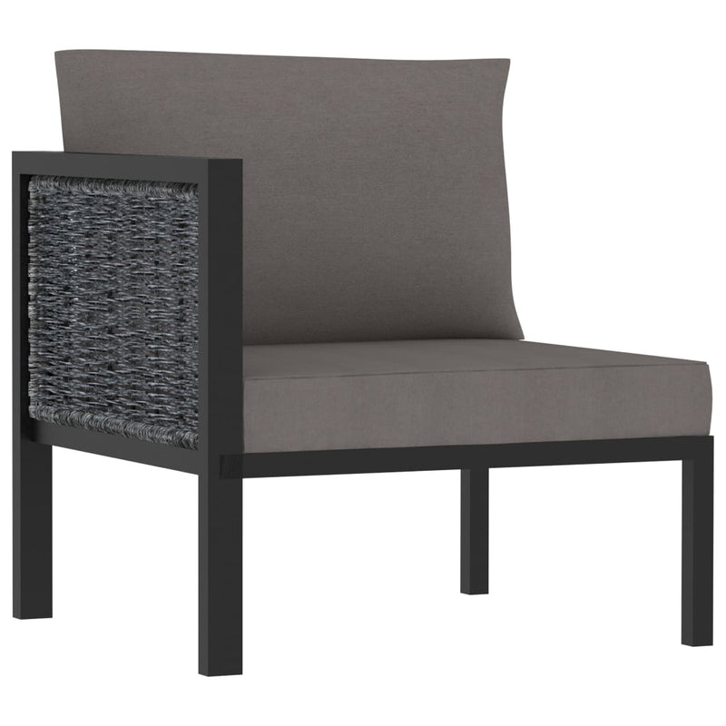 vidaXL Right Corner Sofa with Cushion Anthracite Poly Rattan