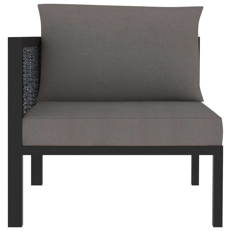 vidaXL Right Corner Sofa with Cushion Anthracite Poly Rattan