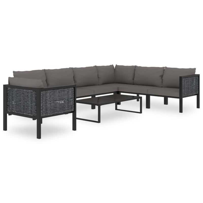 vidaXL Right Corner Sofa with Cushion Anthracite Poly Rattan