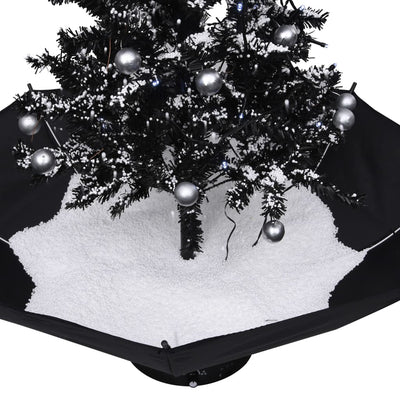 vidaXL Snowing Christmas Tree with Umbrella Base Black 75 cm PVC