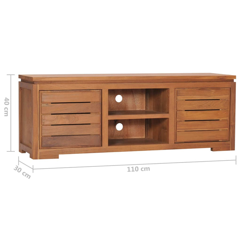 vidaXL TV Cabinet 110x30x40 cm Solid Teak Wood