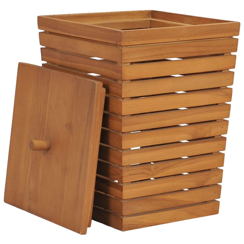 vidaXL Laundry Basket 30x30x45 cm Solid Teak Wood