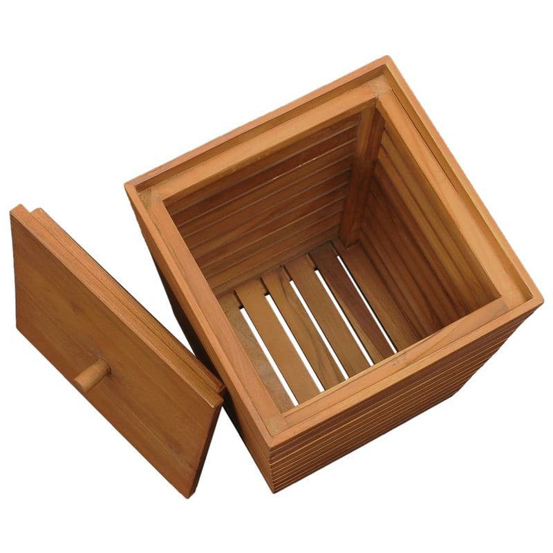 vidaXL Laundry Basket 30x30x45 cm Solid Teak Wood