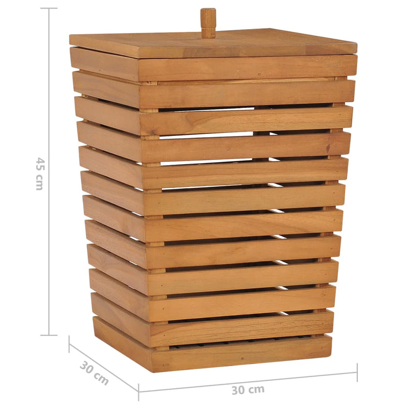 vidaXL Laundry Basket 30x30x45 cm Solid Teak Wood